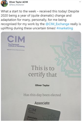CIM member ACIM Associate testimonial